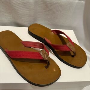 GAP Red and Brown Sandals with Two-Tone Straps